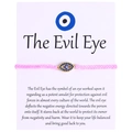 Handmade bright pink woven bracelet with gold Evil Eye charm and zircon on display card - Round Rhinestone Evil Eye (B0012)
