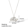 Detailed size chart for the Class of 2024 graduation cap necklace in silver finish - Silver