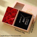 Conjunto de joyas doradas con colgante de gota y pendientes en caja de rosas - Juego de Caja Regalo Gota de Rosa