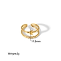 Detail of 18K gold-plated star and moon open ring with sparkling white zircons - Moon Zirconia Style (24WR018)
