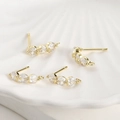 Clous d'oreilles en laiton doré 14k avec zircons et anneau pour création bijoux - Tige de boucle d'oreille étoile en zircone plaqué or 14k