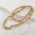 Dettaglio di perle in pietra lavica dorata irregolare con trama metallica per gioielli DIY - Ghiaia Lavica (Circa 4-7mm) / Oro rosa