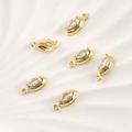 Dettaglio di ciondoli marquise con zirconi placcati oro 14k per gioielleria fai da te - Stile Marchesa / 12*5.7mm / Oro 14K