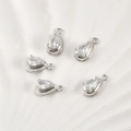 Detailed view of teardrop zircon pendants with silver metal base for jewelry making - Water Drop Style / 12*7mm / Silver