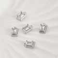 Close-up of rectangle zircon pendants with silver finish for DIY jewelry crafting - Rectangular Style / 11.5*7mm / Silver
