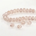 Detalle de cuentas de vidrio lila facetadas con pan de oro para creación de joyas DIY - Aproximadamente 8 * 6 mm / Rosa Púrpura