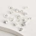 Detailed view of silver irregular lava texture beads for DIY jewelry making - Crushed Stone Texture (New A1-309) / Thick Silver