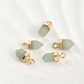 Lot de 5 mini pendentifs hexagonaux en pierre naturelle avec embout en métal doré pour bijoux - 1# Aventurine Verte