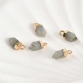 Lot de cinq pendentifs en pierre naturelle hexagonale avec boucles en métal doré - 4# Labradorite
