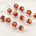 Handmade lampwork glass mushroom berry beads for DIY jewelry making scattered on white - Red Mushroom (2#Red Pineapple)