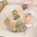 Macro shot of multi-colored faceted natural quartz and crystal beads for jewelry making - Multicolor / 1 Piece