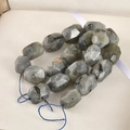 Macro detail of faceted labradorite beads with natural flashes for DIY jewelry making - Labradorite / 1 Piece