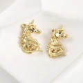 14k gold plated unicorn charm pendant with cubic zirconia for DIY jewelry making - 14K Gold Plated Unicorn / 19.4x13.8mm