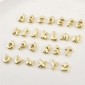 Set da 26 ciondoli alfabeto 3D stile palloncino in metallo dorato per gioielli DIY - Set completo di 26 lettere / Set di 26 / Oro