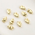 Set di ciondoli dorati lettera F 3D per la creazione di collane e braccialetti fai-da-te - Lettera F (6#F) / 1 Pezzo / Oro