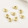 Dettaglio di ciondoli a spirale 3D placcati oro 14k per gioielli fai-da-te e collane - Lettera G (7#G) / 1 Pezzo / Oro