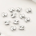 Pendente lettera N argento lucido stile palloncino per gioielli fai da te e collane - Lettera N (40#N) / 1 Pezzo / Argento