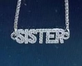 Silbernes SISTER Armband mit funkelnden Zirkonia-Steinen und verstellbarer Kette - SISTER-Silber