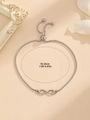 Detail of infinity charm bracelet with adjustable slider chain and 18-24cm size info - Infinity
