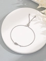 Zilveren box-ketting armband met gitaarhanger en verstelbare schuifsluiting - Viool