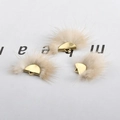 Golden fan-shaped faux fur pendant charms for DIY handmade autumn jewelry making - 3#Light Camel(25-30mm)