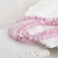 Square pink sugar-loaf faux jade beads with marble texture for DIY jewelry making - One Strand Approx 55 Beads / Pink