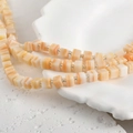 6mm square sugar-style glass beads in orange and white for DIY jewelry making and bracelets - One Strand Approx 55 Beads / Light Orange