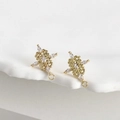 14k gold plated lace studs with marquise zircon and DIY hanging loop for jewelry making - 9# Lace Marquise Earring Stud 14k / Gold