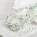 Macro shot of 6mm square glass beads with blue faux marble texture for DIY jewelry - One Strand Approx 55 Beads / Amazonite Blue