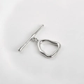 Polished silver irregular triangle OT toggle clasp for handmade jewelry accessories - Irregular Triangle Toggle Clasp (10#White K) / Silver