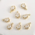 Pendenti a goccia in oro 14k con zirconi scintillanti per la creazione di gioielli DIY - Stile Goccia d'Acqua Placcato Oro 14K