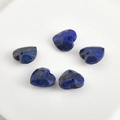 Macro shot of 13mm faceted heart-shaped lapis lazuli beads for DIY jewelry making - Lapis Lazuli Heart