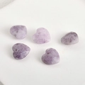 Detailed macro view of 13mm purple faceted crystal heart beads for DIY jewelry making - Purple Jade Heart