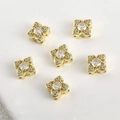 14k gold plated four-leaf clover zircon spacer beads for DIY jewelry making sets - Approx 9.6mm / Clover Spacer Bead (Gold)