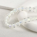 Clear iridescent glass beads for DIY jewelry making featuring aurora sparkle effect - 1# White Iridescent Square