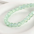 Macro detail of translucent green glass beads with shimmering internal sparkles for DIY jewelry - 3# Light Blue Iridescent Square
