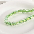 Detail of green and gold handmade glass beads with gold foil texture for DIY jewelry making - 10# Dark Green Iridescent Square