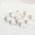 14k gold plated rivet charms with cubic zirconia for DIY bracelets and necklaces - Silver Rivet Spacer Bead