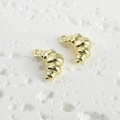 Detailed macro view of 14k gold-plated croissant-shaped jewelry pendants for DIY projects - Croissant Style (A1-6) / Gold