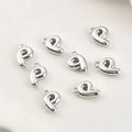 Ciondoli lettera p in argento lucido per collane e bracciali fai da te in rame durevole - Lettera P (42#P) / 1 Pezzo / Argento