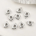 Set di ciondoli circolari in argento lucido con asole per gioielli fai-da-te - Lettera Q (43#Q) / 1 Pezzo / Argento