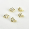 5er-Set 14k vergoldete Sternblumen-Verbinder mit Zirkonia für DIY-Schmuckherstellung - Fünfblättrige Blume (3 Reihen) / 14K Gold
