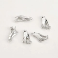 Close-up of hand-shaped silver charms holding white cubic zirconia for DIY jewelry making - Zirconia Hand Gesture (Silver) / Approx 19.4*9.3mm