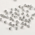 14k gold plated textured metal fold-over clasp with ring for DIY jewelry making - White K Silver Bud Bead (A1-165) / 4mm