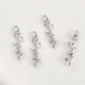 Detailed view of 14k gold-plated rose pendants with sparkling cubic zirconia accents - 6# Small Flower Bud Long Bar White Gold