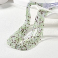 Detail of 2mm faceted jade-like glass beads in light green and purple for DIY jewelry - Green Purple and White Mix (MH-3)