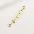 Detail of 14k gold-filled mariner link extension chain with double lobster clasps - 14k Pig Nose Chain Double Clasp (Approx 50*7.6mm)
