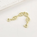 Detail of 14k gold-filled pig nose chain extender with spring clasps and beaded links - 14k Mariner Chain Double Clasp (Approx 70*7.9mm)