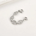Close-up of dual spring ring clasps on a beaded silver chain extension accessory - White K Mariner Chain Double Clasp (Approx 70*7.9mm)