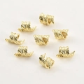 Macro detail of 14k gold plated feather charms showing intricate vein textures for DIY crafts - 1 Piece (11.6x8.4mm) / 14k Gold Small Leaf Spacer (1#)
